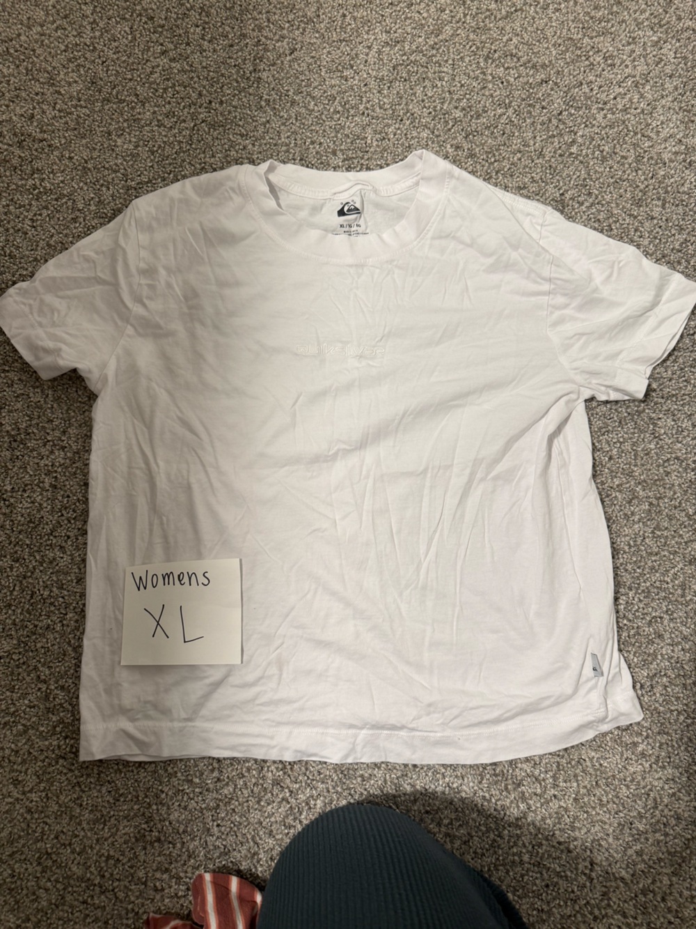 Quiksilver Women's White Short Sleeve Crew Tee